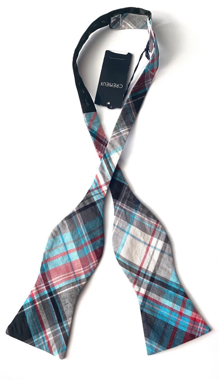 Daniel Cremieux Bow Tie Nwt 100% Cotton Plaid Multi-Color Bowtie